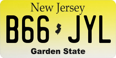 NJ license plate B66JYL