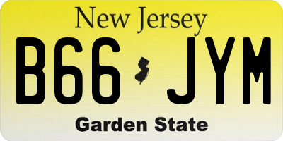 NJ license plate B66JYM