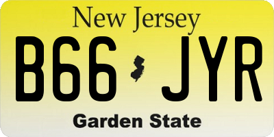 NJ license plate B66JYR