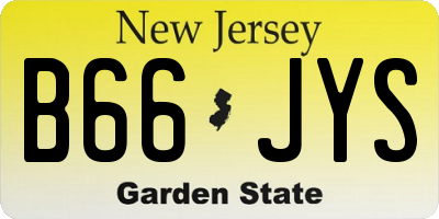 NJ license plate B66JYS