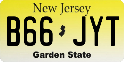 NJ license plate B66JYT