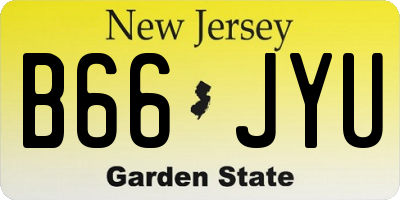NJ license plate B66JYU