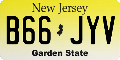 NJ license plate B66JYV