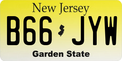 NJ license plate B66JYW