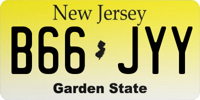 NJ license plate B66JYY