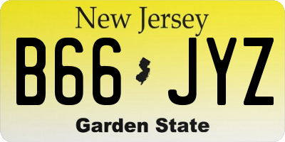 NJ license plate B66JYZ