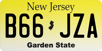 NJ license plate B66JZA