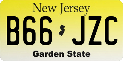 NJ license plate B66JZC