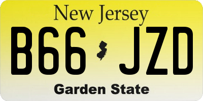 NJ license plate B66JZD