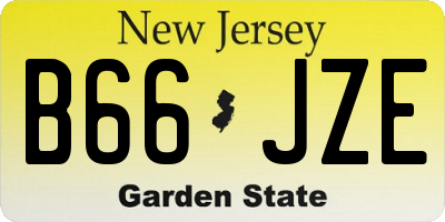 NJ license plate B66JZE
