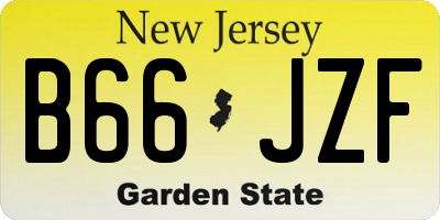 NJ license plate B66JZF