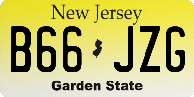 NJ license plate B66JZG