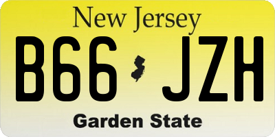 NJ license plate B66JZH