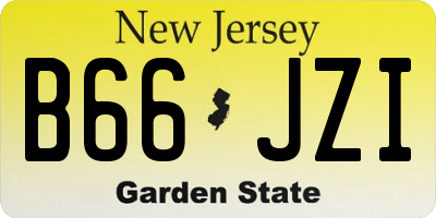 NJ license plate B66JZI