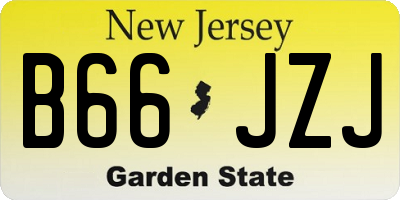 NJ license plate B66JZJ