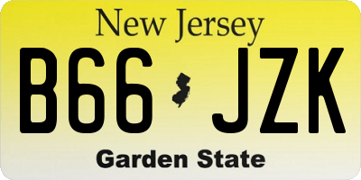 NJ license plate B66JZK
