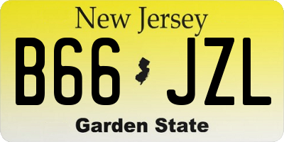 NJ license plate B66JZL