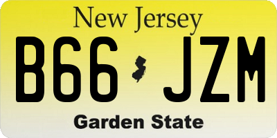NJ license plate B66JZM