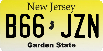 NJ license plate B66JZN