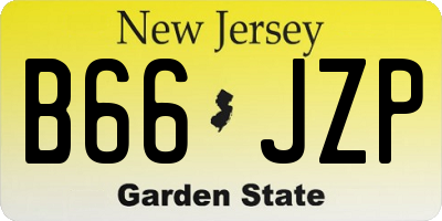 NJ license plate B66JZP