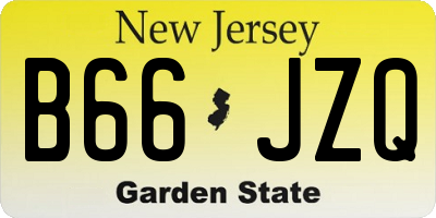 NJ license plate B66JZQ