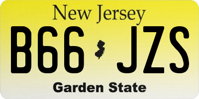 NJ license plate B66JZS