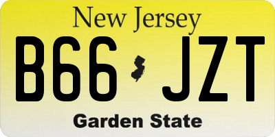 NJ license plate B66JZT