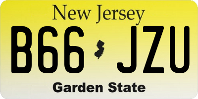 NJ license plate B66JZU