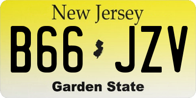 NJ license plate B66JZV