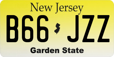 NJ license plate B66JZZ
