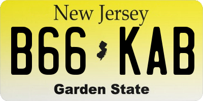 NJ license plate B66KAB