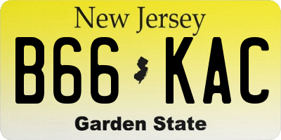 NJ license plate B66KAC