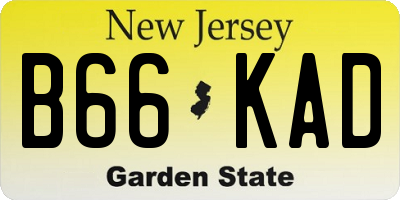 NJ license plate B66KAD