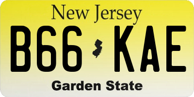 NJ license plate B66KAE