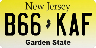 NJ license plate B66KAF