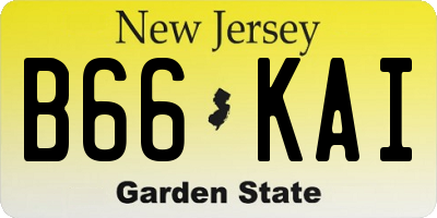 NJ license plate B66KAI