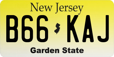 NJ license plate B66KAJ