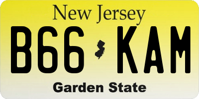 NJ license plate B66KAM