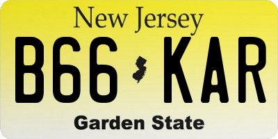 NJ license plate B66KAR