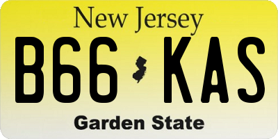 NJ license plate B66KAS