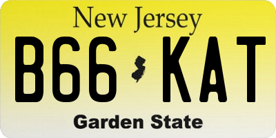NJ license plate B66KAT