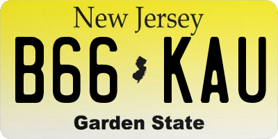 NJ license plate B66KAU