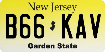 NJ license plate B66KAV
