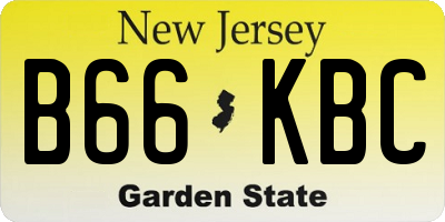 NJ license plate B66KBC
