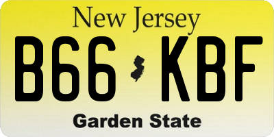 NJ license plate B66KBF