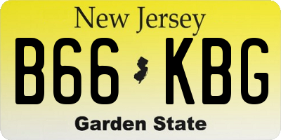 NJ license plate B66KBG