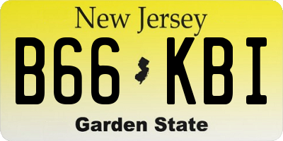 NJ license plate B66KBI