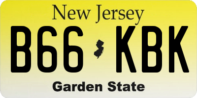 NJ license plate B66KBK