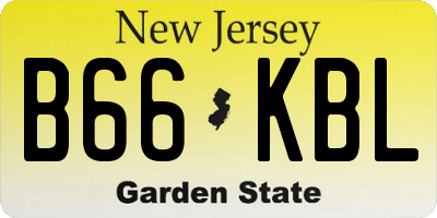 NJ license plate B66KBL