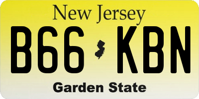 NJ license plate B66KBN